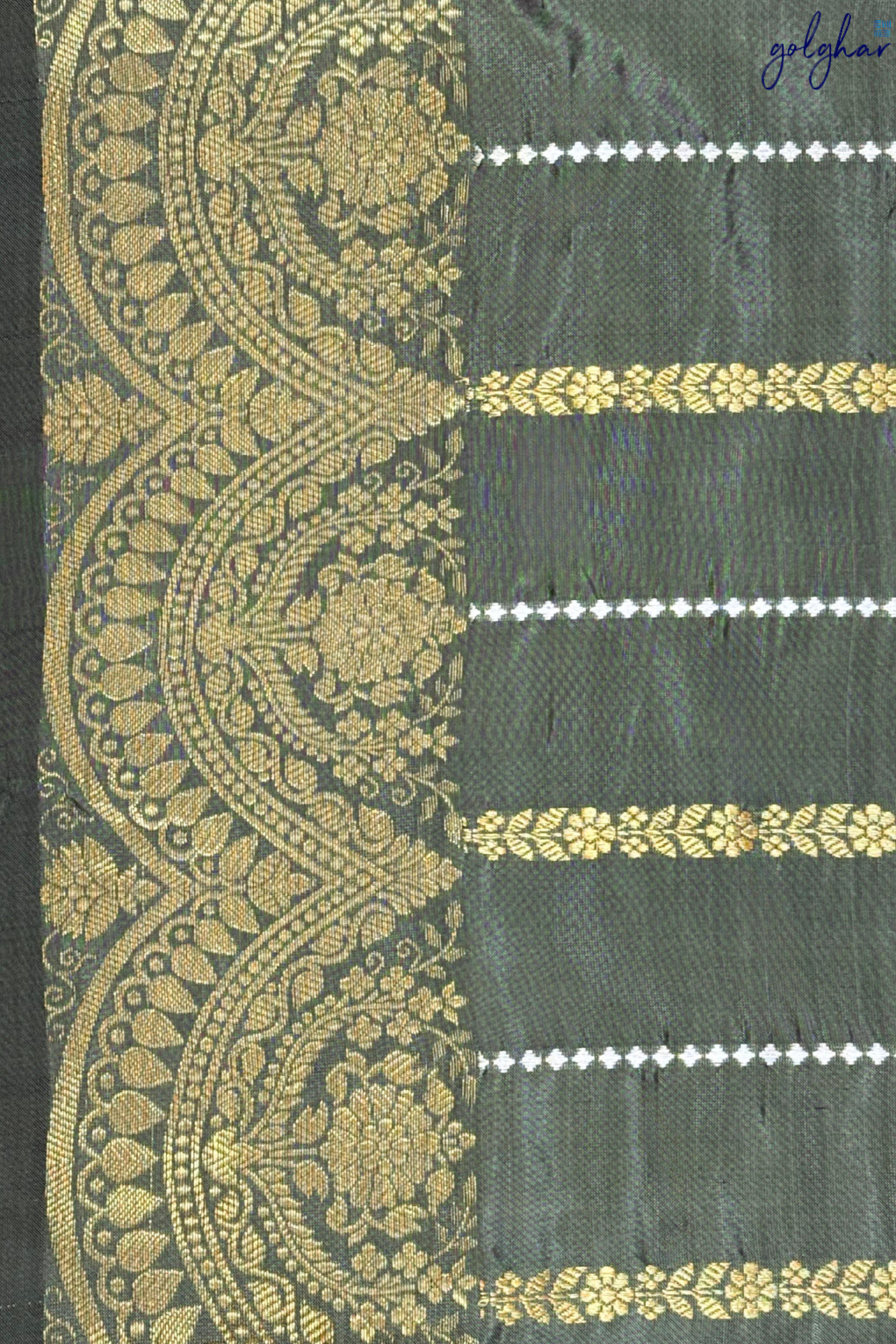 Katan Silk Grey Handloom Banarasi Saree