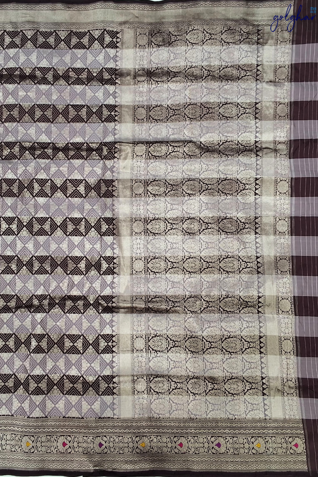 Katan Silk Brown Handloom Banarasi Saree