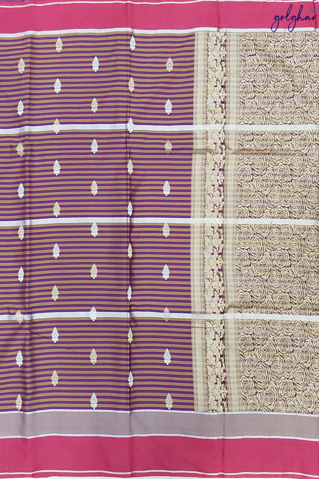 Pure Satin Purple Banarasi Handloom Saree