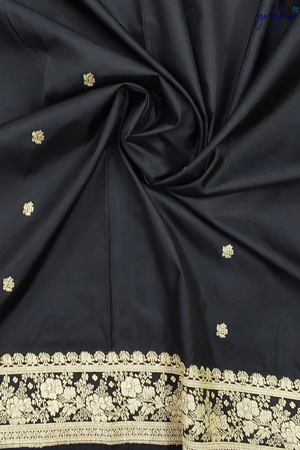 Katan Silk Luxury Black Handloom Banarasi Saree