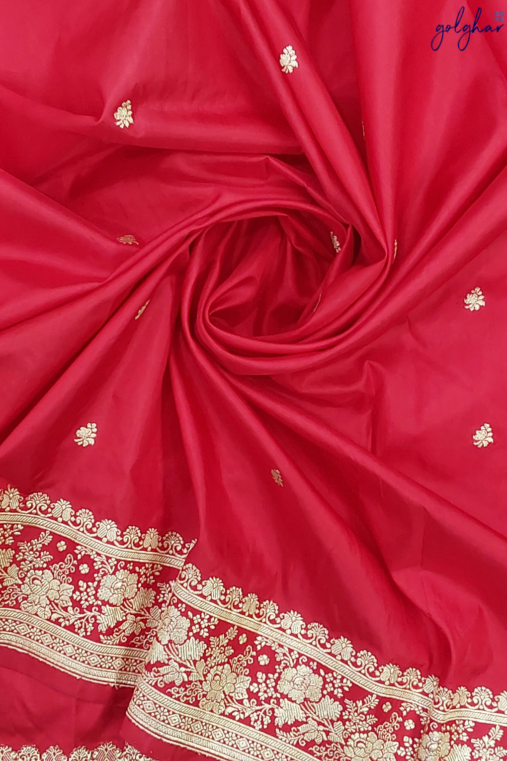 Katan Silk Zari Weave Banarasi Handloom Red Saree