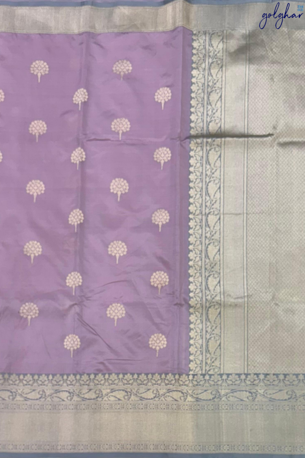 Katan Silk Lavender Handloom Banarasi Saree