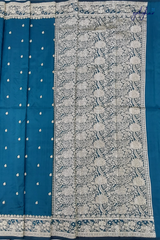 Katan Silk Aqua Blue Handloom Banarasi Saree