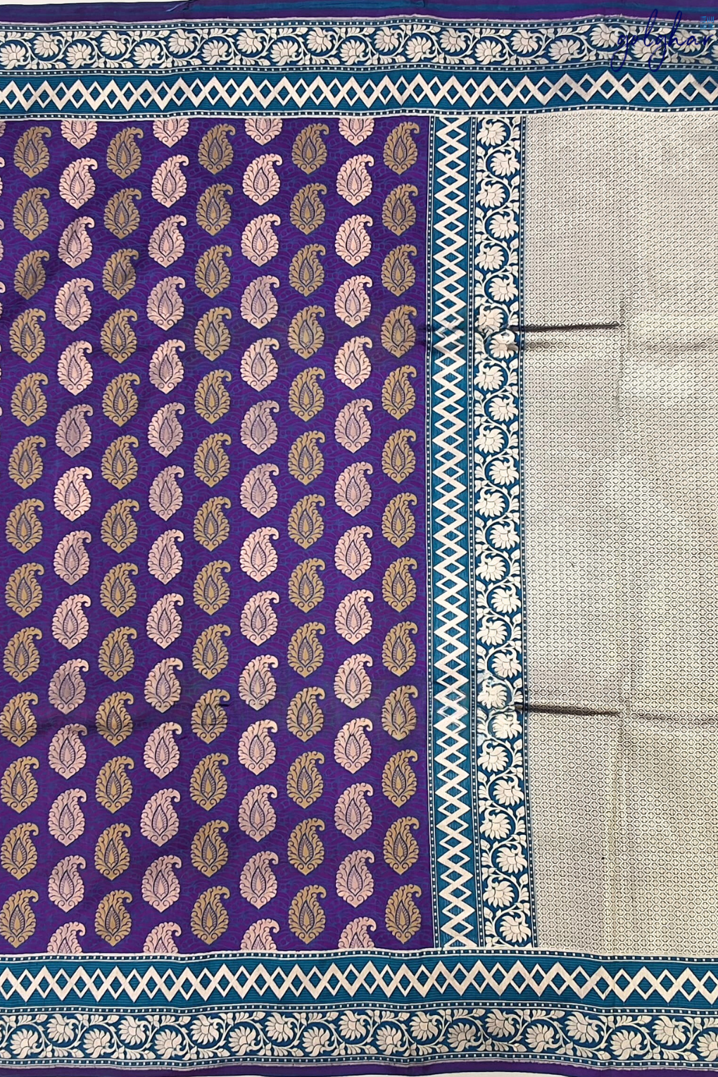 Katan Silk Deep Purple Handloom Banarasi Saree