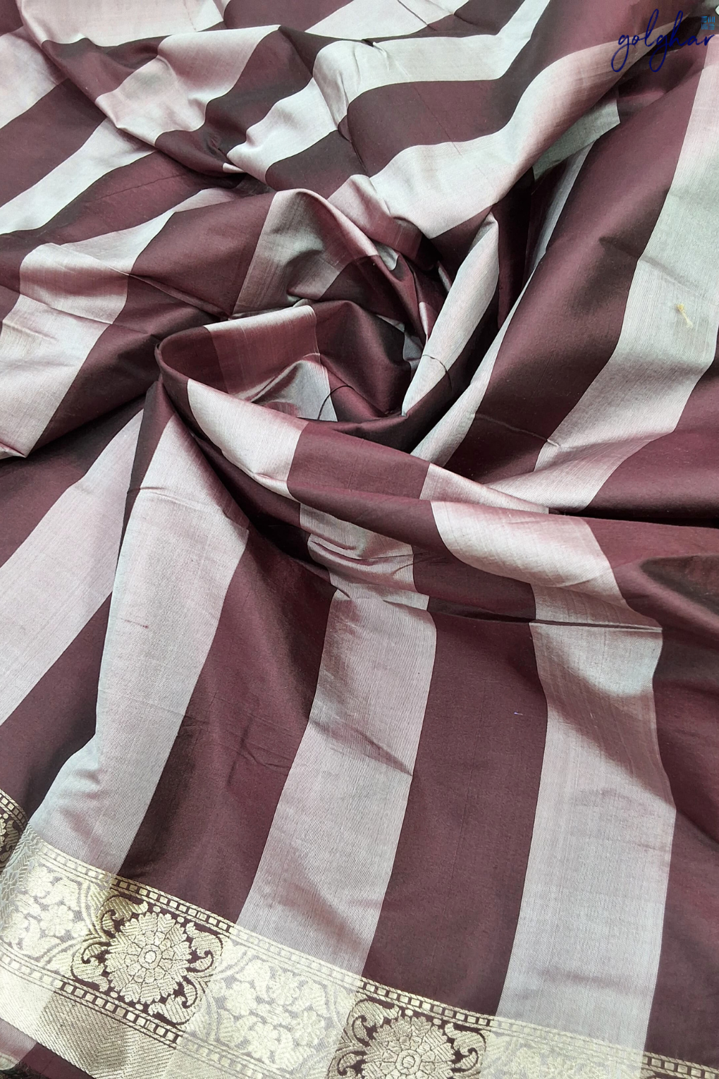 Katan Silk Brown Handloom Banarasi Saree