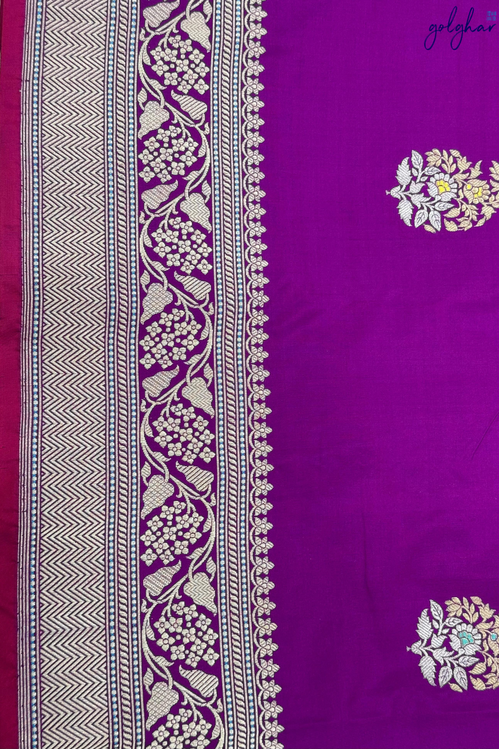 Katan Silk Purple Handloom Banarasi Saree