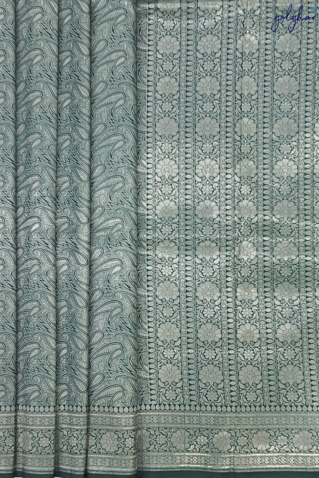 Liva Sea Green Handloom Banarasi Saree