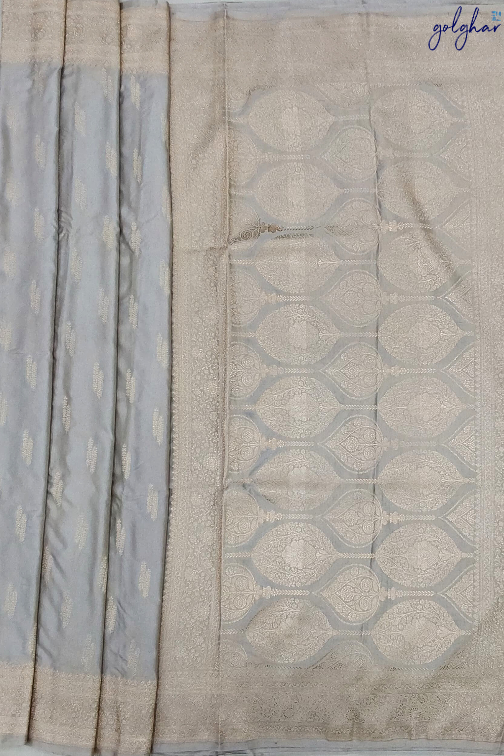 Liva Grey Handloom Banarasi Saree