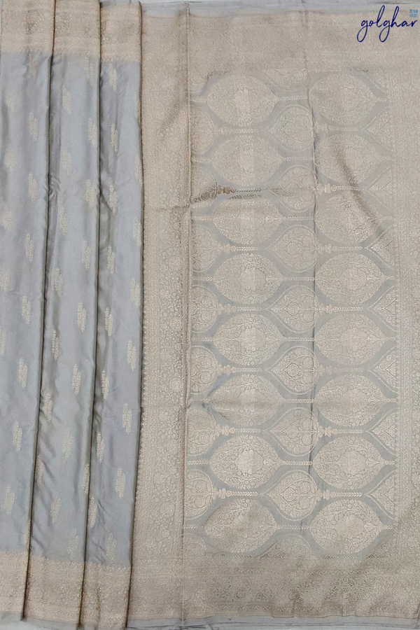 Liva Grey Handloom Banarasi Saree