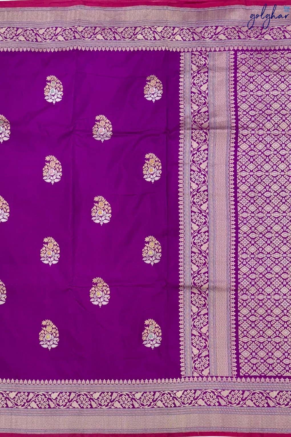 Katan Silk Purple Handloom Banarasi Saree