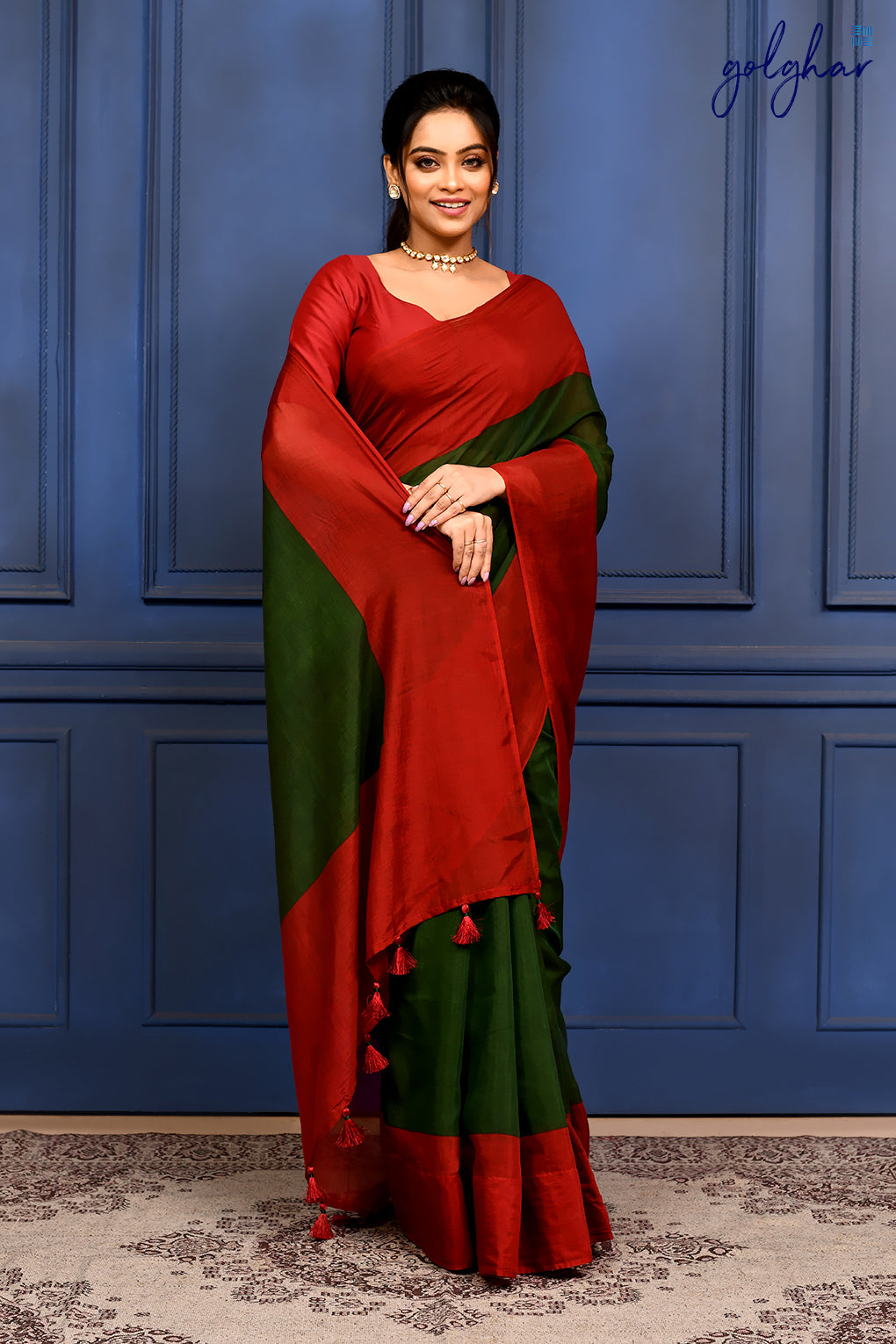 Greens & Merlot (Saree)