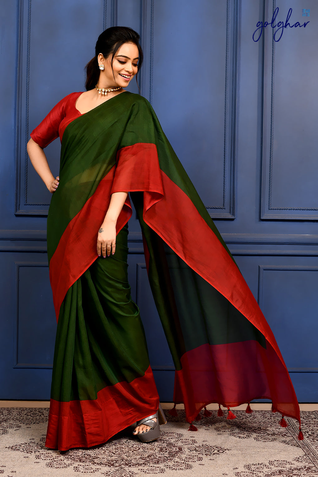 Greens & Merlot (Saree)