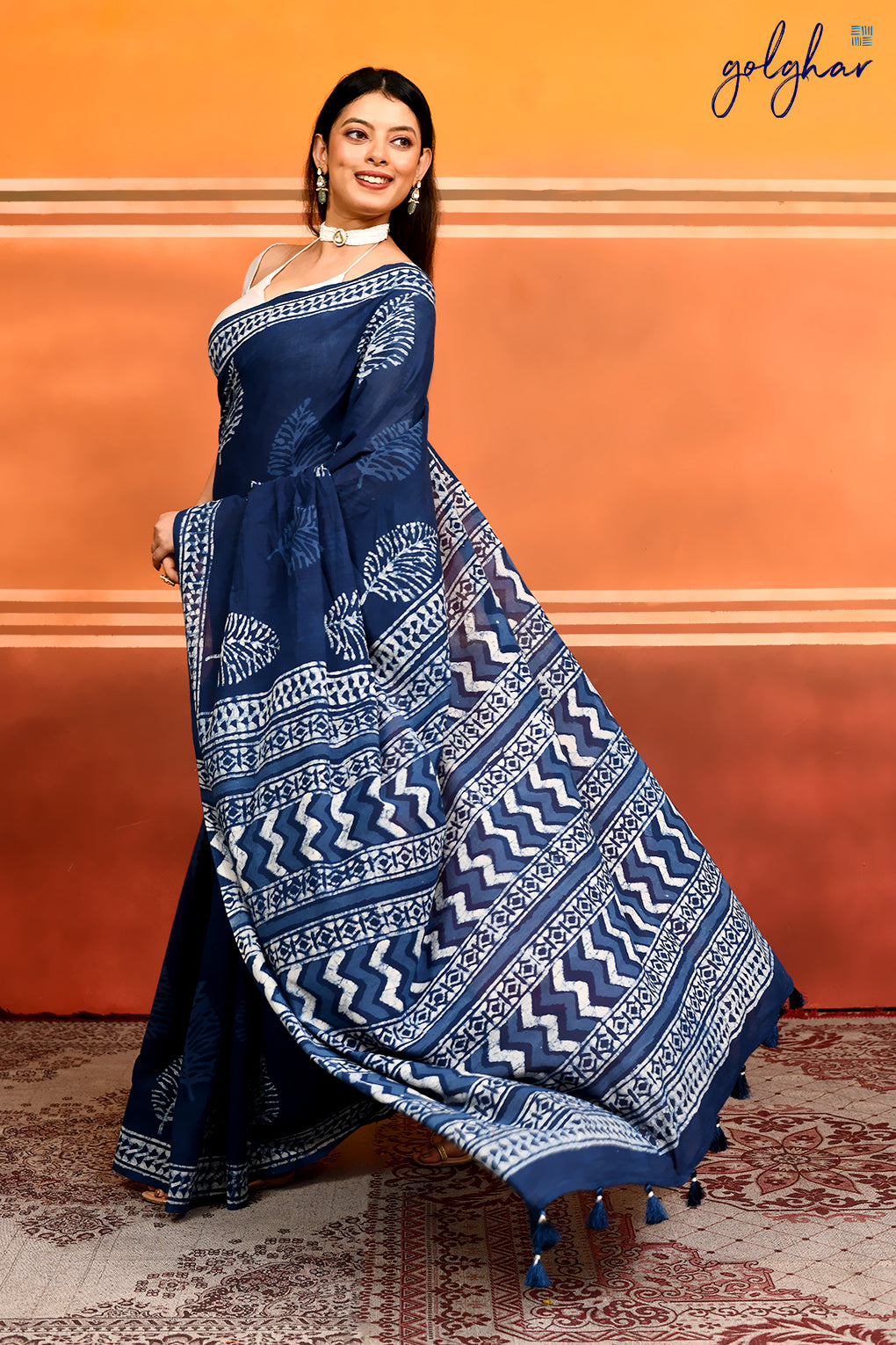 Indigo Bloom (Saree)