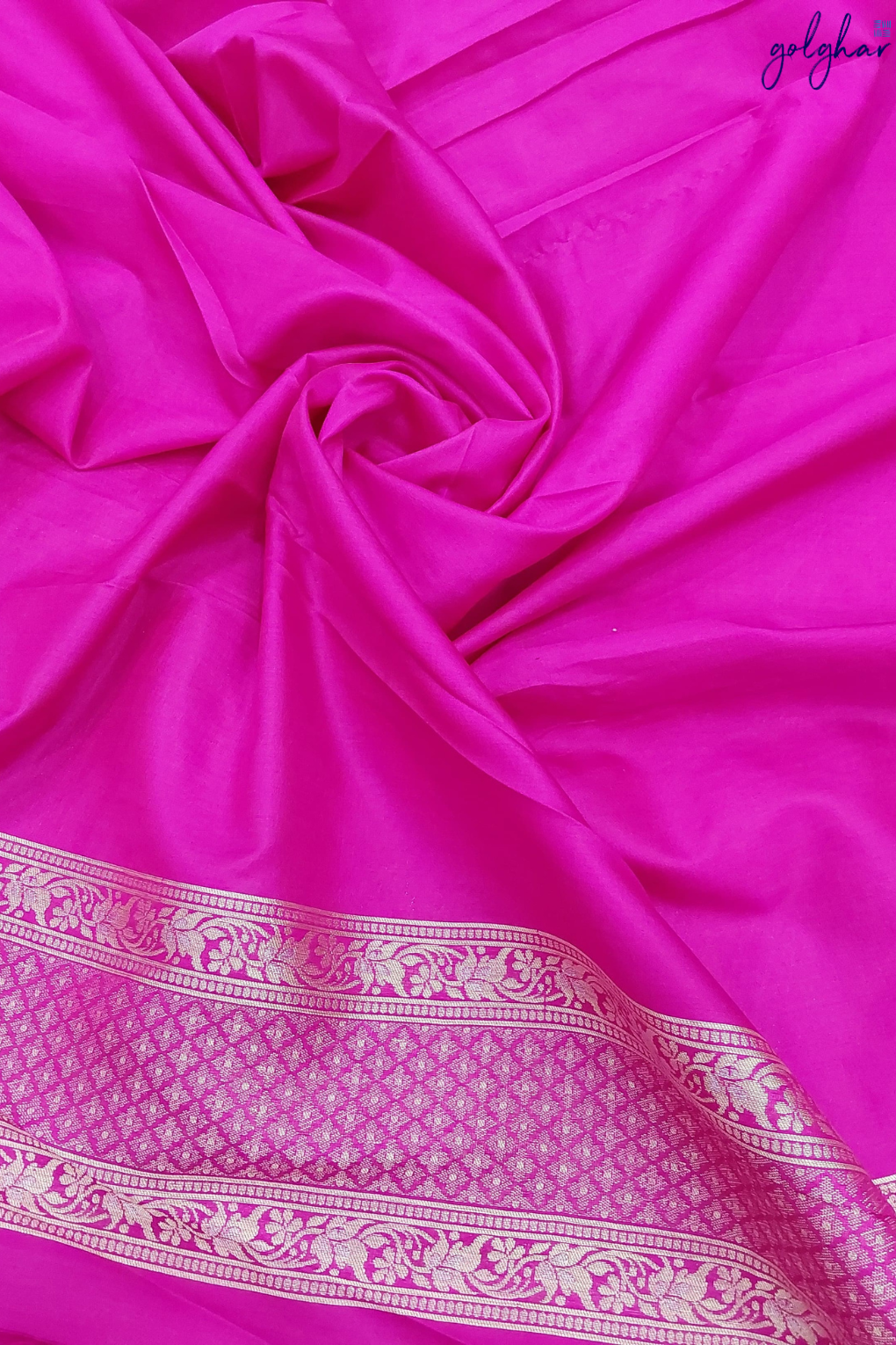 Pure Katan Pink Handloom Banarasi Saree