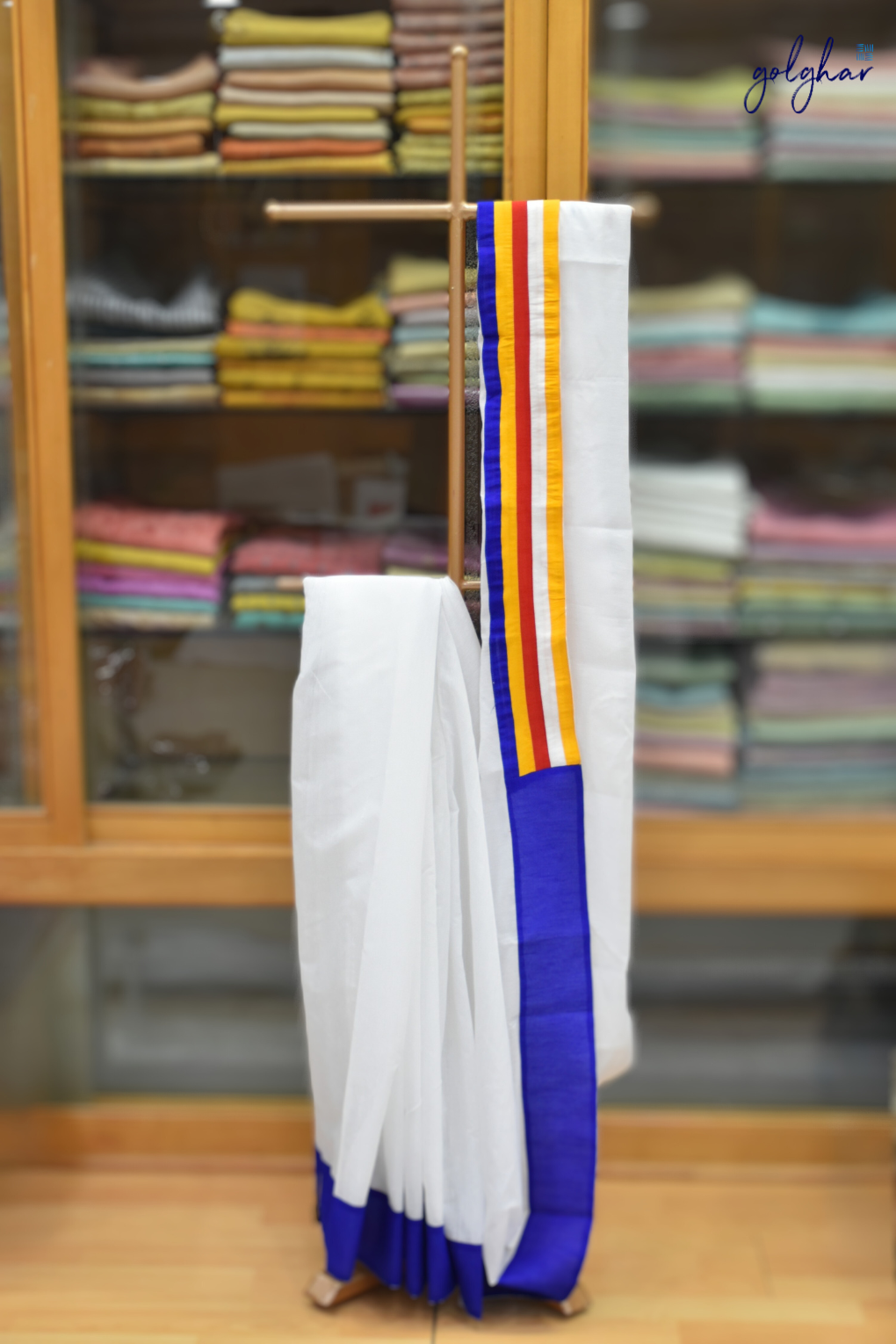 Panchsheel Border Chanderi Saree with Blouse