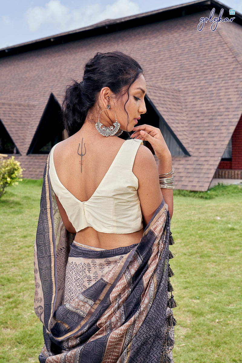 Cream Bar (Saree)