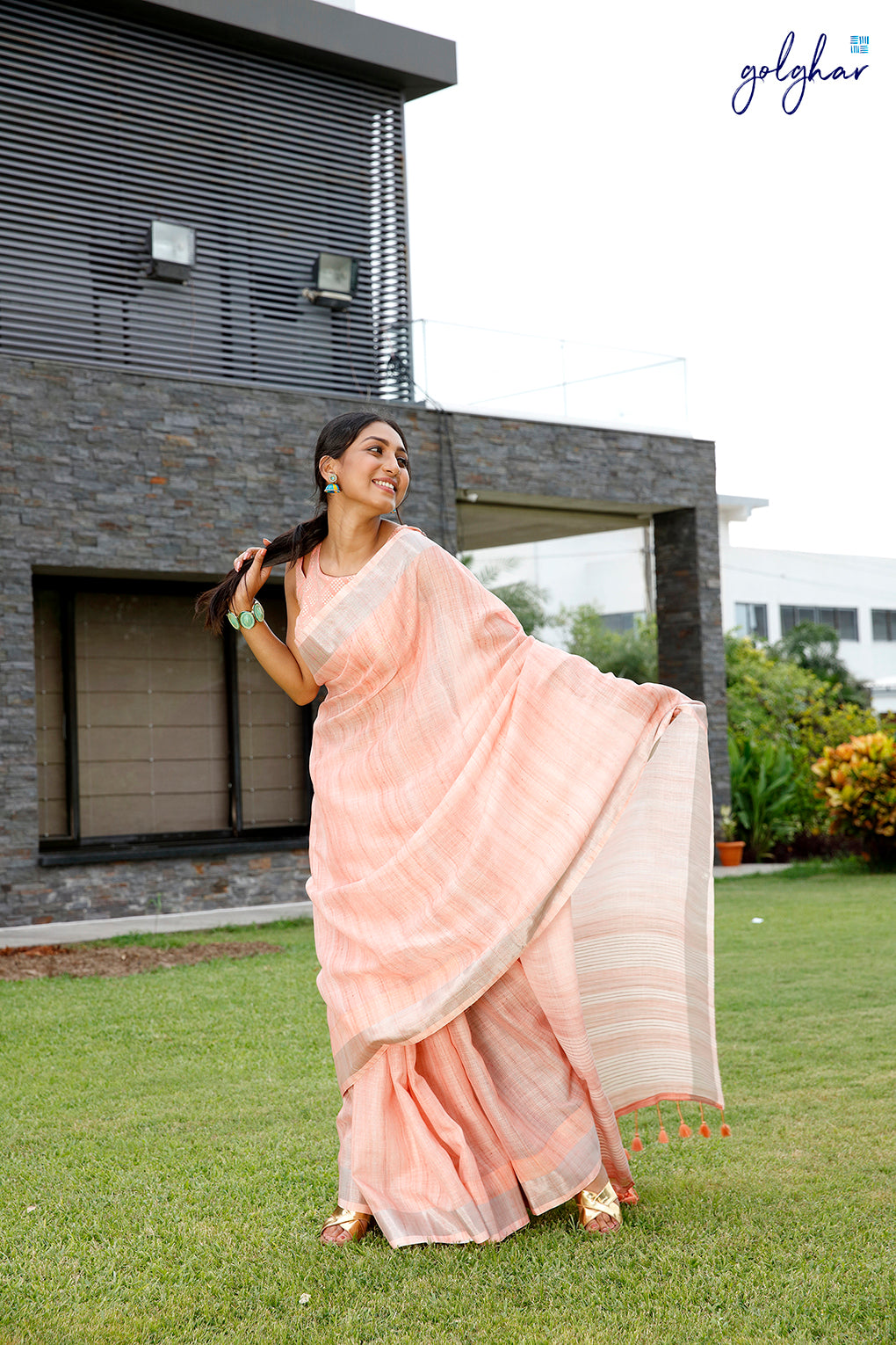 Beachside Peach (Saree)