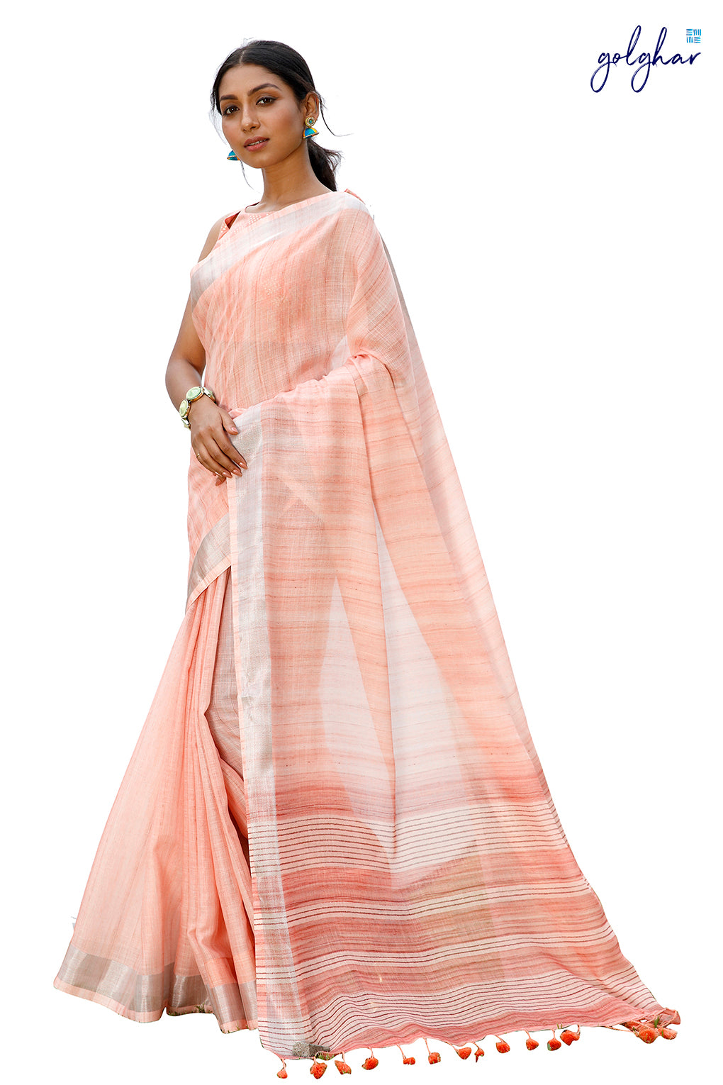 Beachside Peach (Saree)