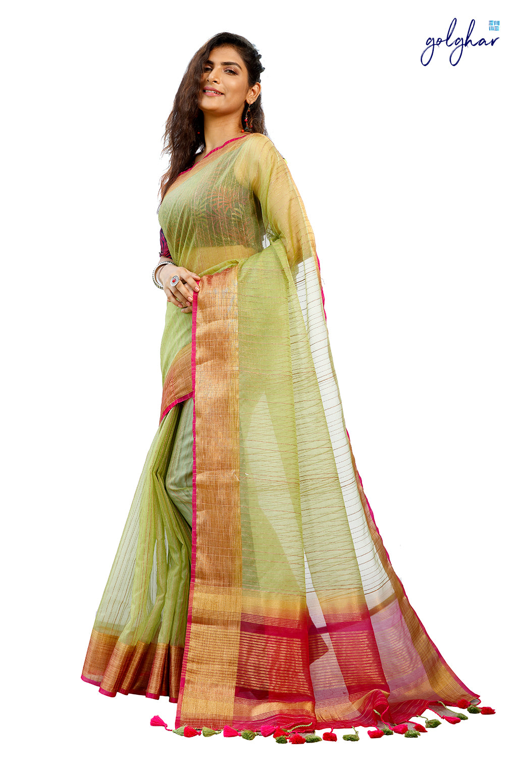 Rose Ring Parakeet (Saree)
