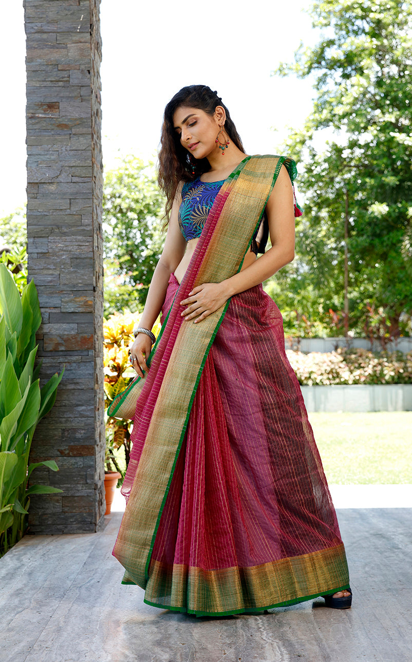 Mauvish Crimson (Saree)