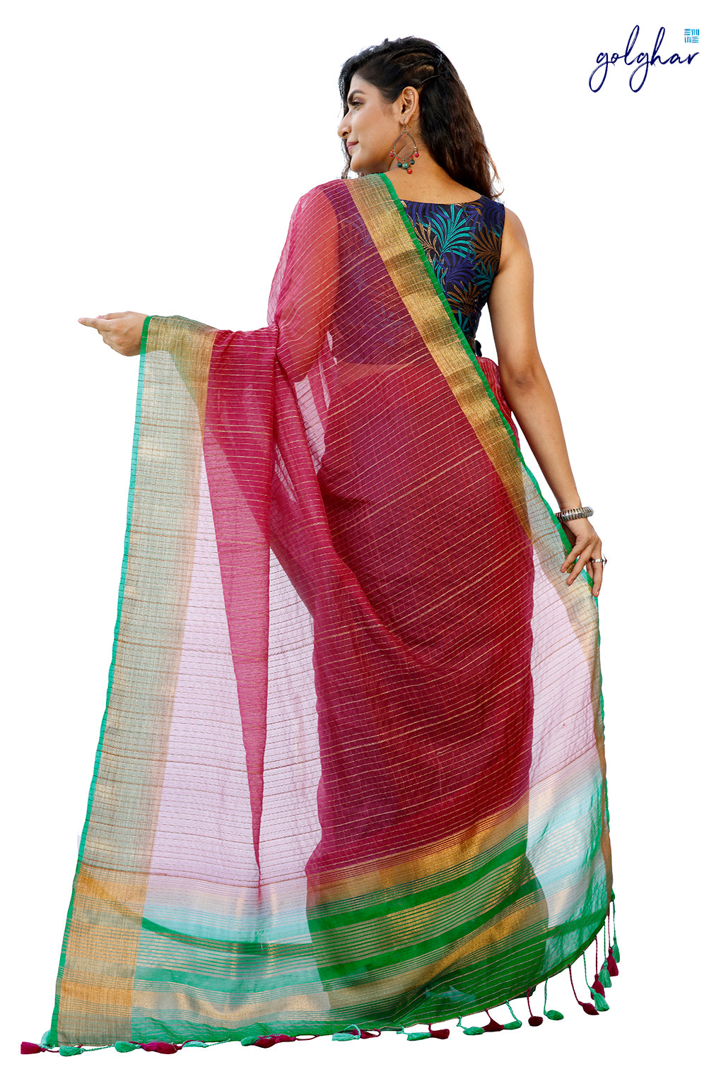 Mauvish Crimson (Saree)