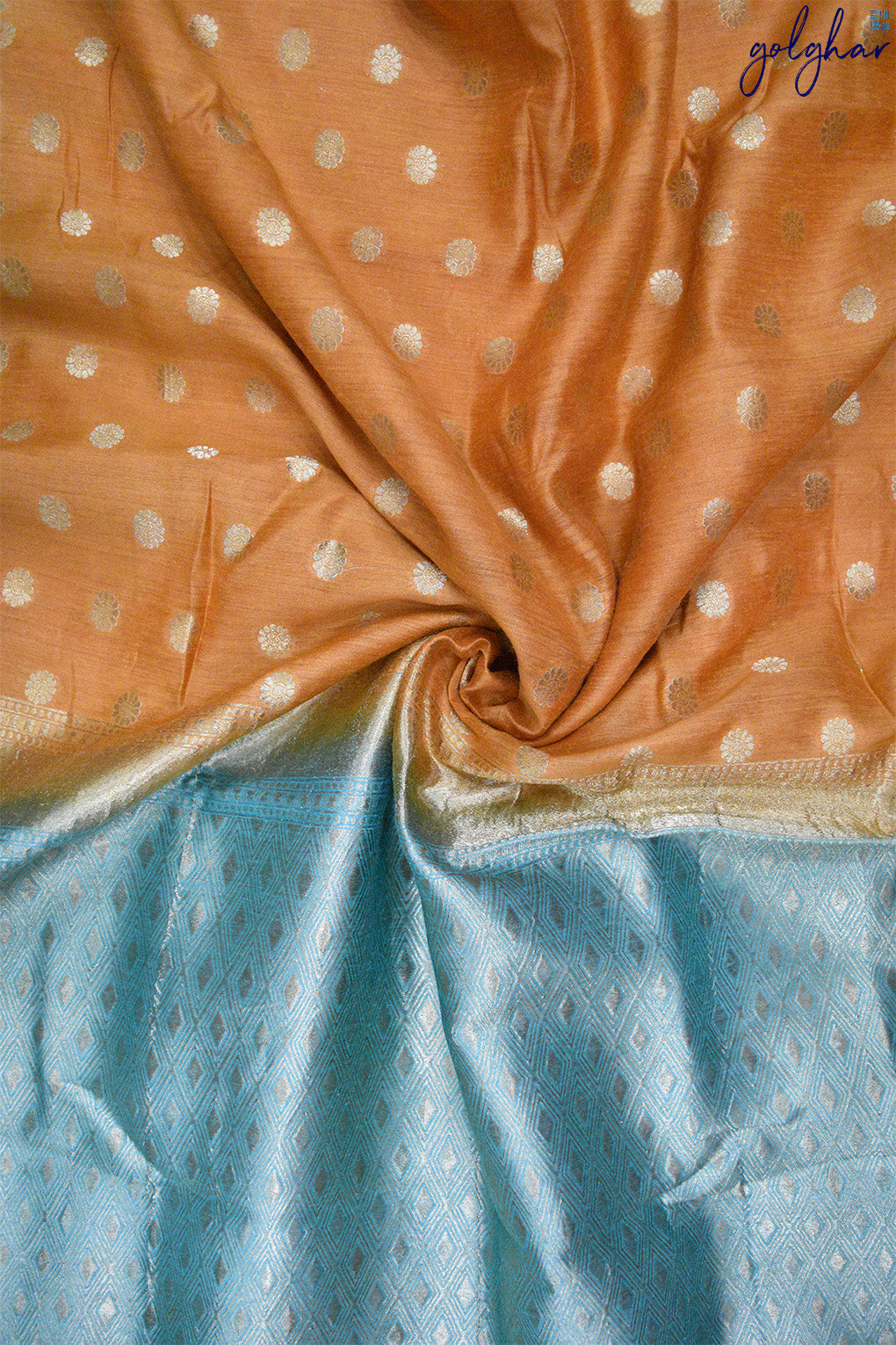 Banarasi Moonga Silk Saree with Dot Buta
