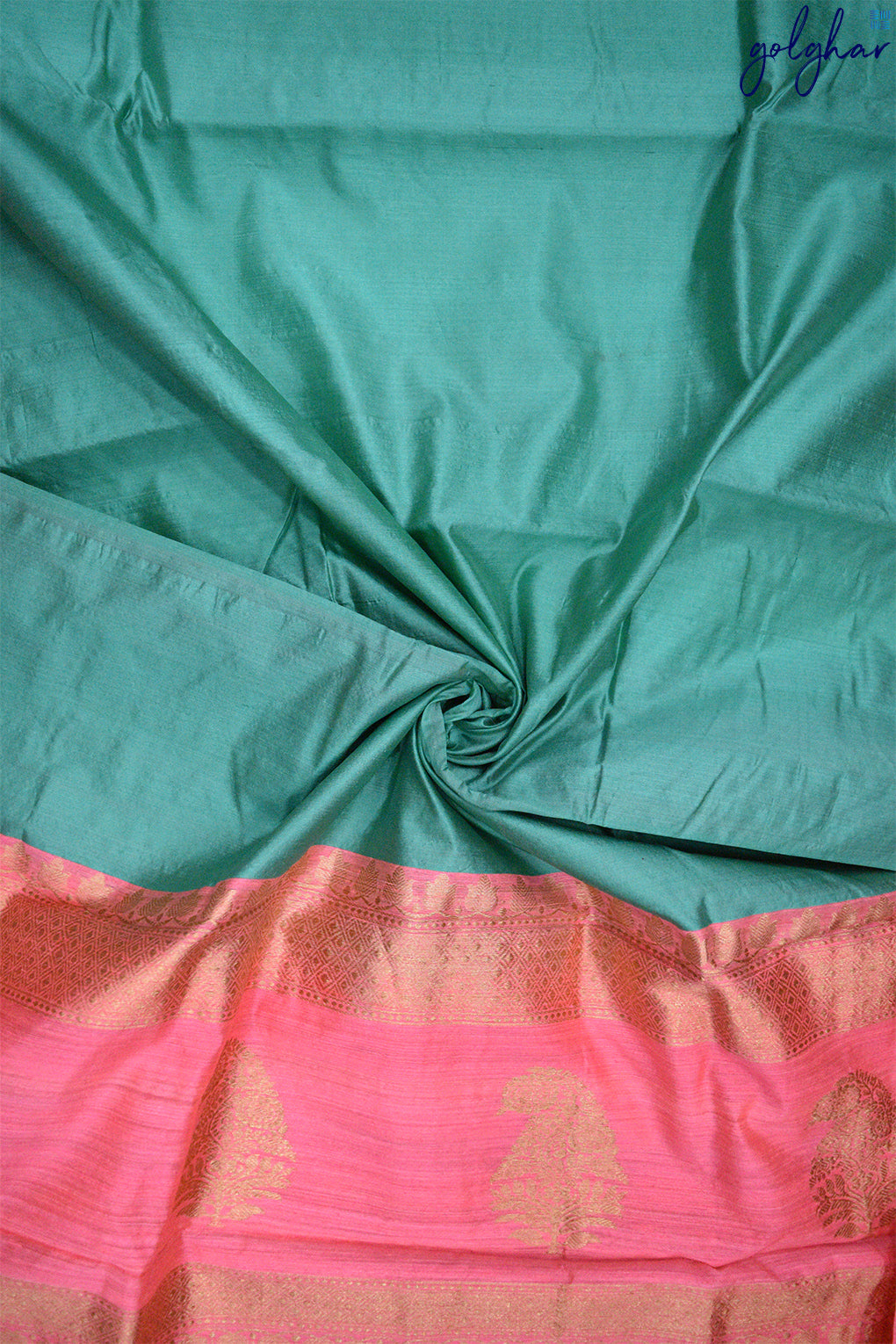 Kadhua Weave Katan Silk Sea Green Handloom Banarasi Saree