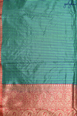 Katan Silk Sapphire Handloom Piping Border Saree