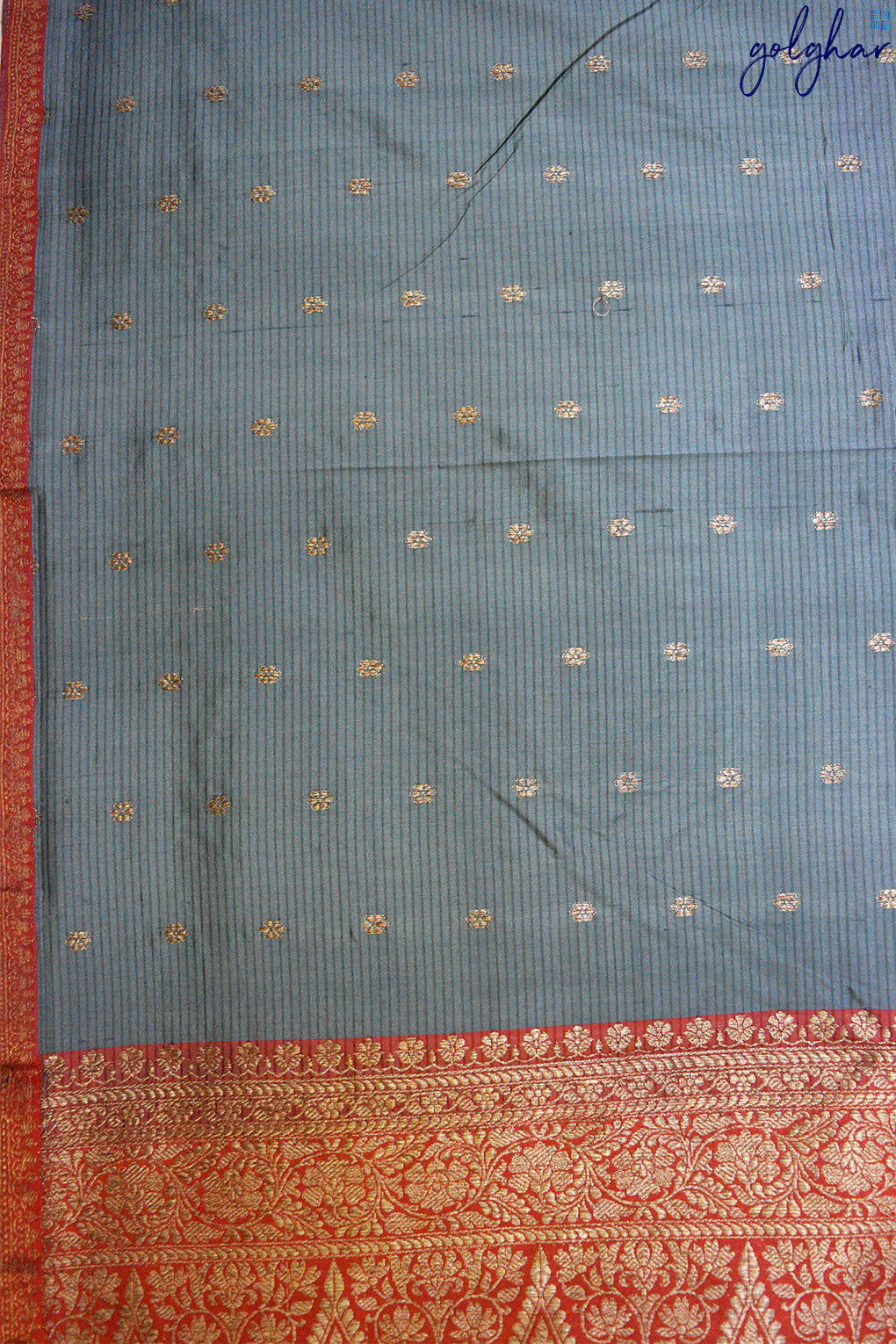 Katan Silk Grey Handloom Piping Border Saree
