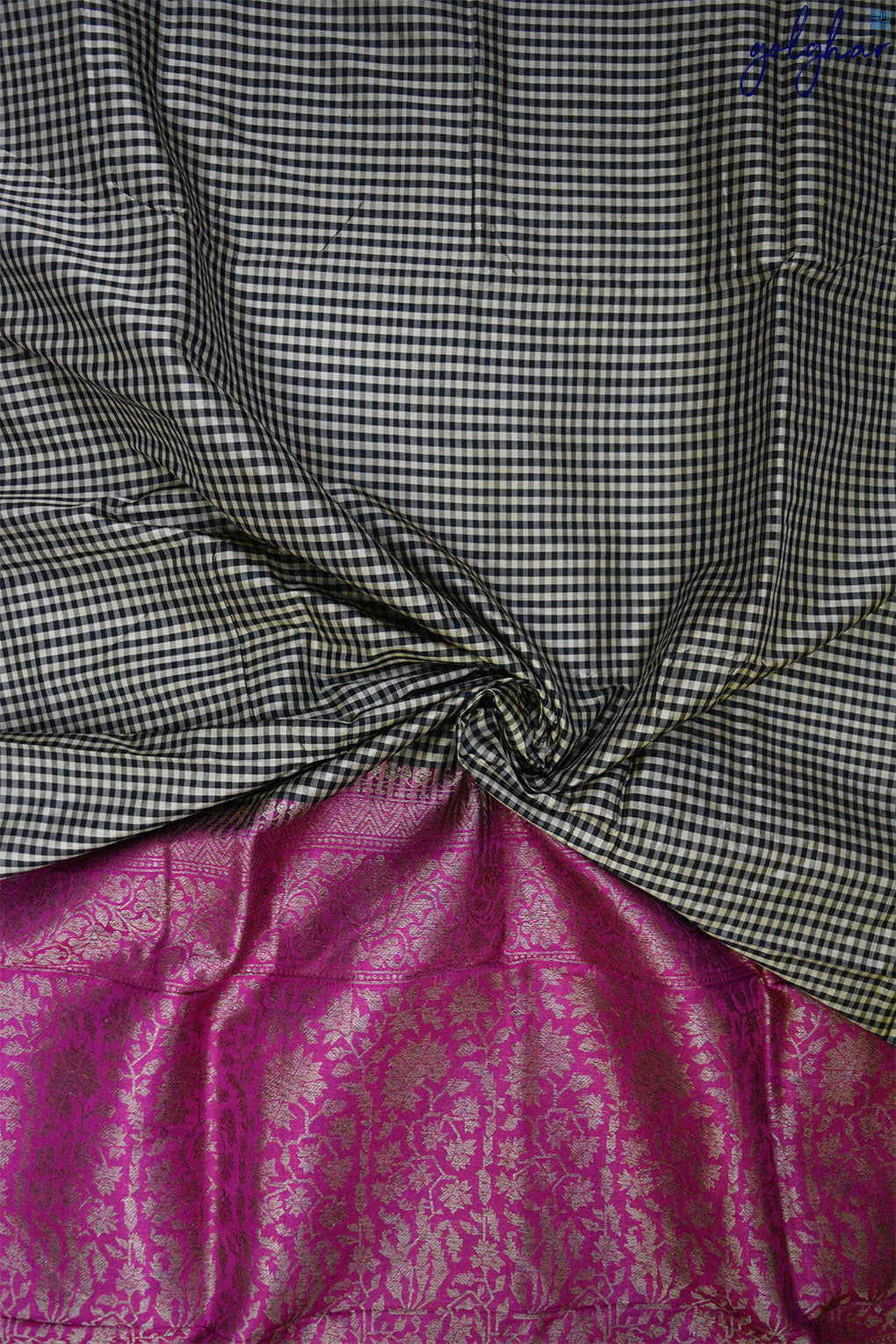 Katan Silk Beige Handloom Piping Border Saree