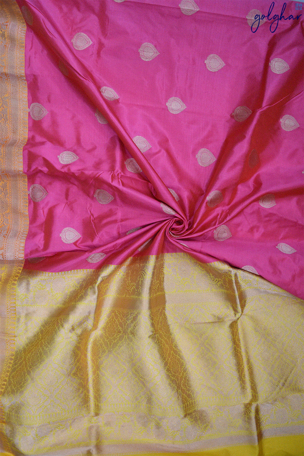 Kadhua Weave Katan Silk Peach Handloom Banarasi Saree