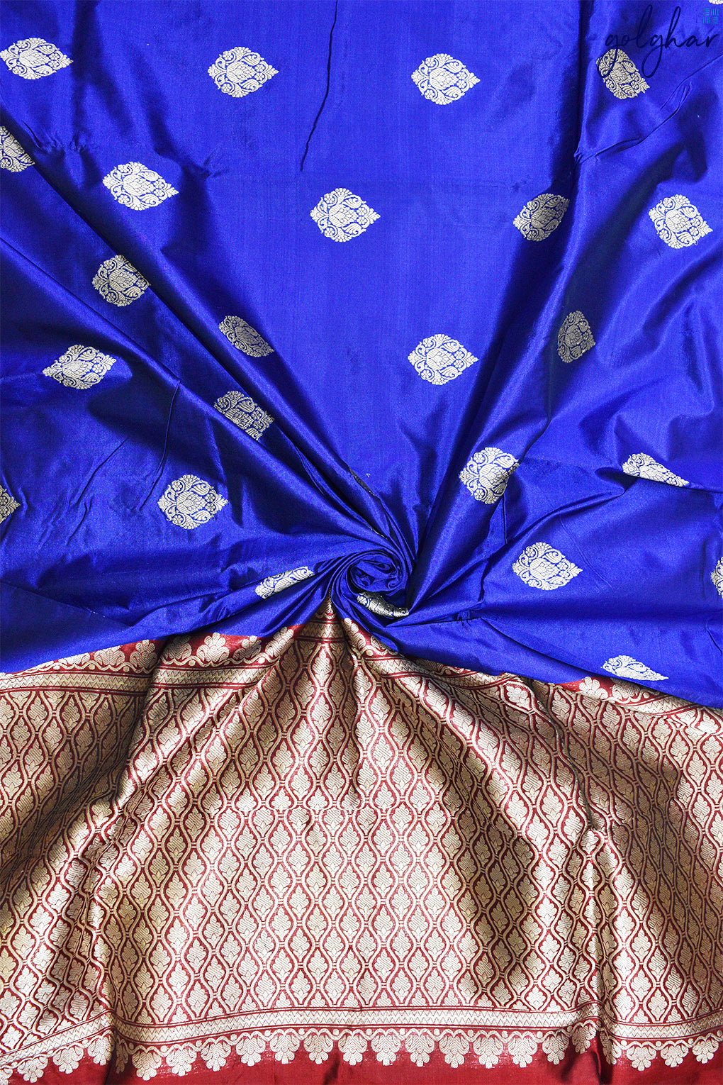 Kadhua Weave Katan Silk Royal Blue Handloom Banarasi Saree