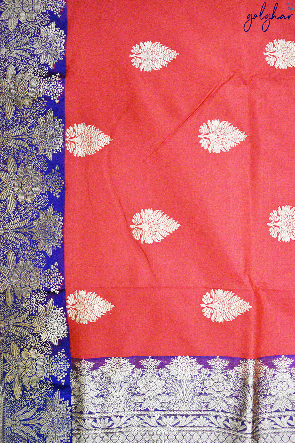 Kadhua Weave Katan Silk Blood Red Handloom Banarasi Saree